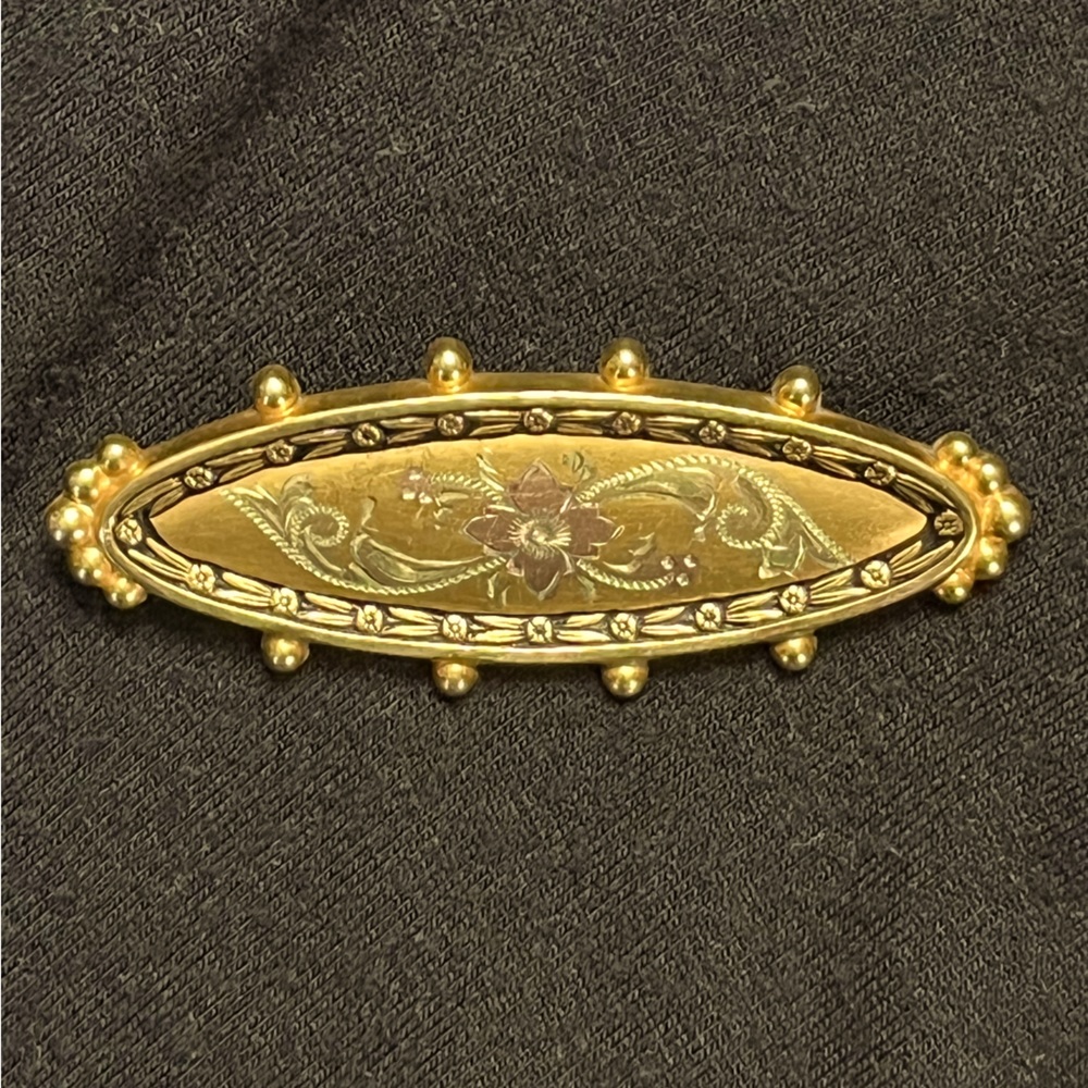 COPY - Vintage 10k gold long brooch